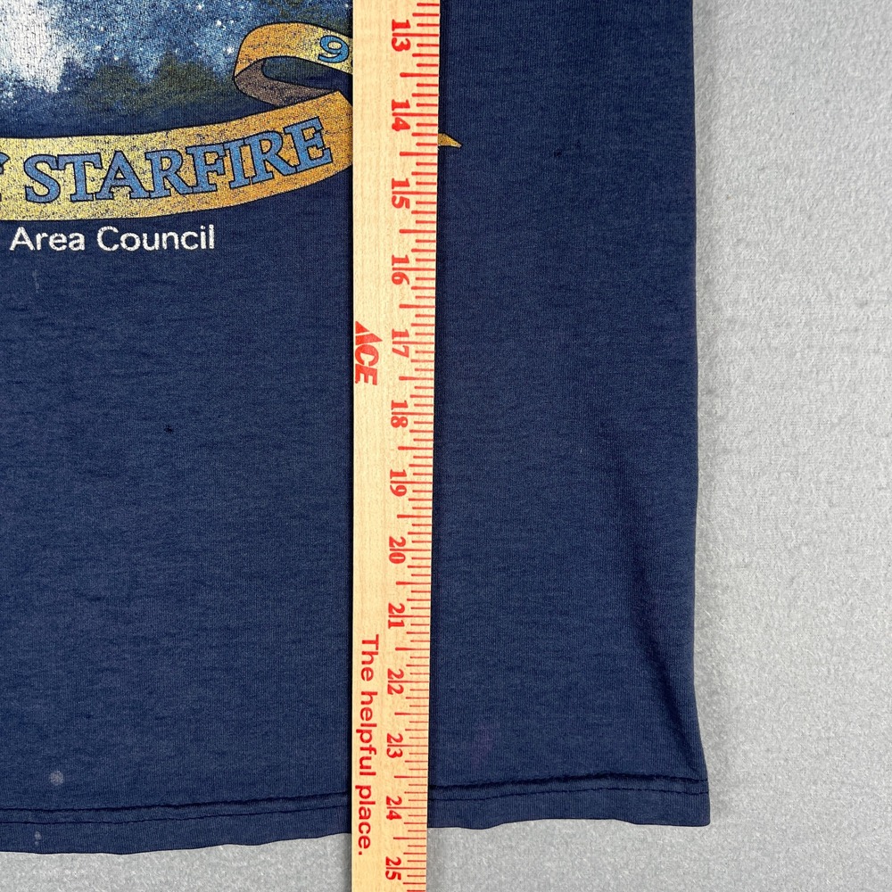 VTG Boy‎ Scouts Galaxy Stars T Shirt Fits Small Distressed Year of Starfire Ohio - Picture 13 of 13
